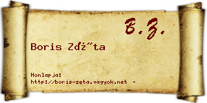 Boris Zéta névjegykártya